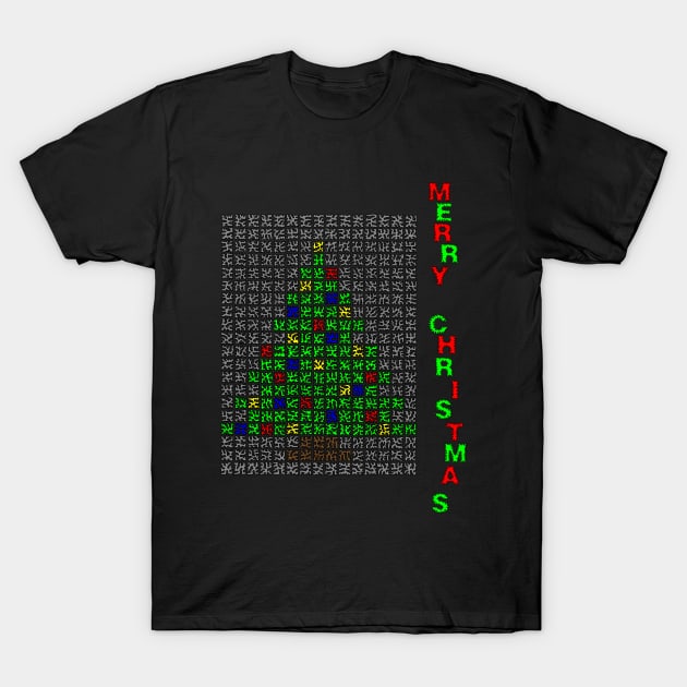 Merry Christmas Tree T-Shirt by NightserFineArts